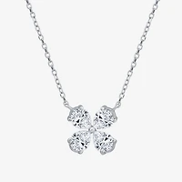 (G / Si1 - Si2) Womens 1 CT. T.W. Lab Grown White Diamond 10K Gold Clover Pear 18 Inch Pendant Necklace