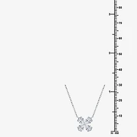 (G / Si1 - Si2) Womens 1 CT. T.W. Lab Grown White Diamond 10K Gold Clover Pear 18 Inch Pendant Necklace