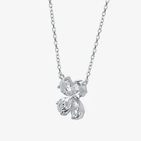 (G / Si1 - Si2) Womens 1 CT. T.W. Lab Grown White Diamond 10K Gold Clover Pear 18 Inch Pendant Necklace