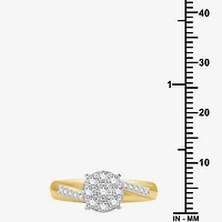 (H-I / I1) Womens 1/2 CT. T.W. Lab Grown White Diamond 14K Gold Over Silver Side Stone Bridal Set