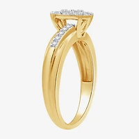(H-I / I1) Womens 1/2 CT. T.W. Lab Grown White Diamond 14K Gold Over Silver Side Stone Bridal Set