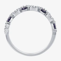 I Said Yes (H-I/I1) Womens 1/8 CT. T.W. Lab Created Blue Sapphire Sterling Silver Wedding Band