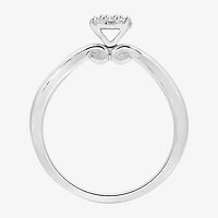 (H-I / I1) Womens 1/5 CT. Lab Grown White Diamond Sterling Silver Round Side Stone Engagement Ring