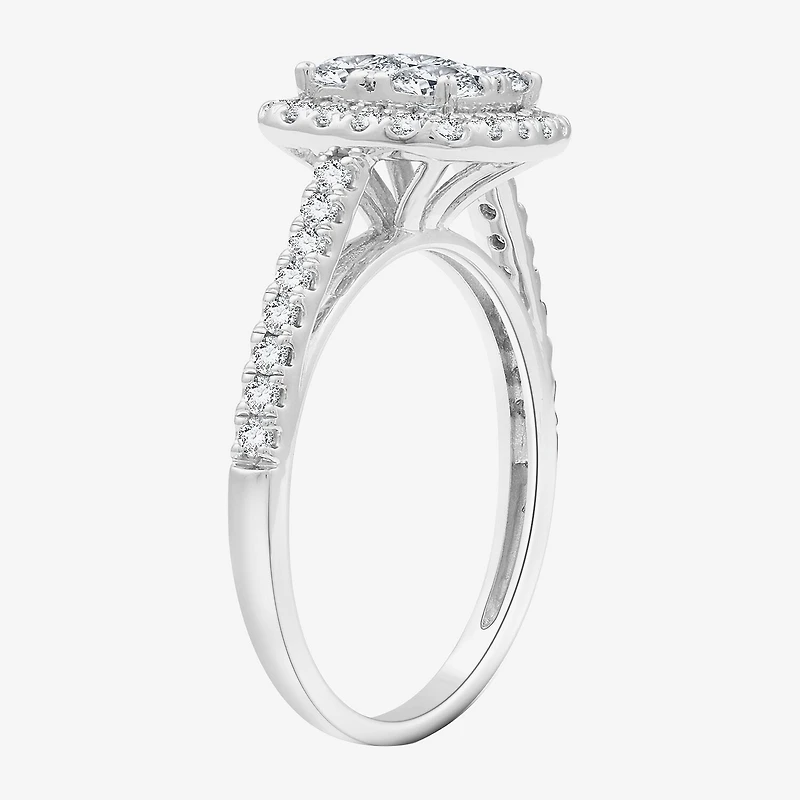 I Said Yes (H-I/I1) Womens 1 1/4 CT. T.W. Lab Grown White Diamond Sterling Silver Wedding Engagement Ring