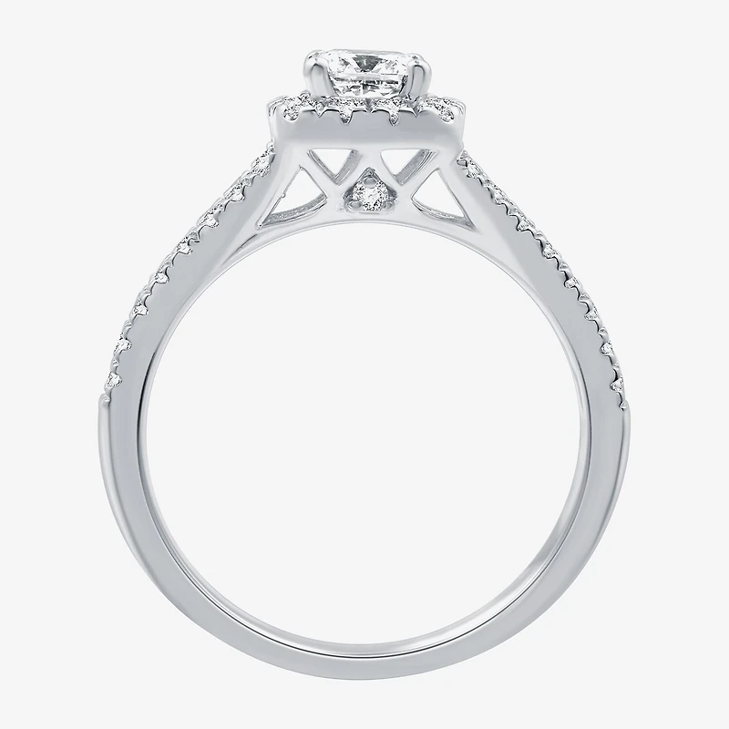 I Said Yes (H-I/I1) Womens 1 CT. T.W. Lab Grown White Diamond Sterling Silver Side Stone Engagement Ring