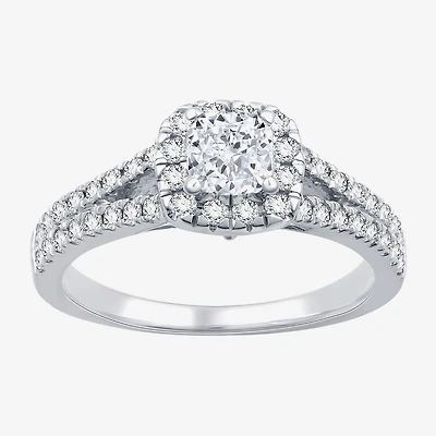 I Said Yes (H-I / I1) Womens 1/ CT. T.W. Lab Grown White Diamond Sterling Silver Side Stone Engagement Ring