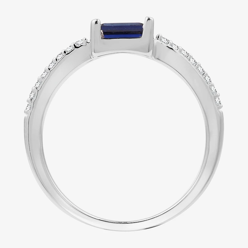 (H-I / I1) Womens 1/10 CT. T.W. Lab Grown White Diamond Sterling Silver Band
