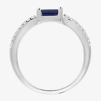 (H-I / I1) Womens 1/10 CT. T.W. Lab Grown White Diamond Sterling Silver Band