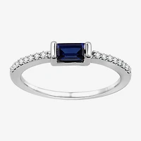 (H-I / I1) Womens 1/10 CT. T.W. Lab Grown White Diamond Sterling Silver Band