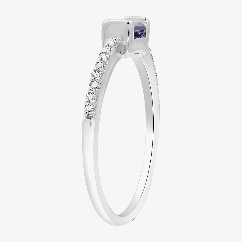 (H-I / I1) Womens 1/10 CT. T.W. Lab Grown White Diamond Sterling Silver Band