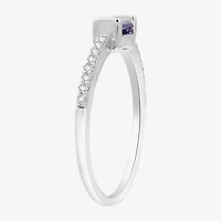 (H-I / I1) Womens 1/10 CT. T.W. Lab Grown White Diamond Sterling Silver Band