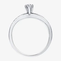 I Said Yes (H-I / I1) Womens 1/3 CT. T.W. Lab Grown White Diamond Sterling Silver Side Stone Engagement Ring