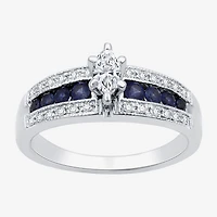 I Said Yes (H-I / I1) Womens 1/3 CT. T.W. Lab Grown White Diamond Sterling Silver Side Stone Engagement Ring