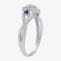 I Said Yes (H-I / I1) Womens 1/5 CT. Lab Grown White Diamond Sterling Silver Heart Side Stone Engagement Ring