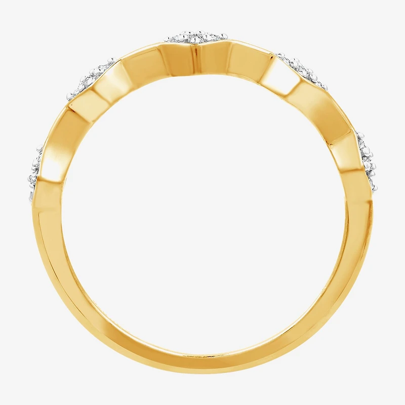I Said Yes (H-I/I1) Womens 1/10 CT. T.W. Lab Grown White Diamond 14K Gold Over Silver Sterling Wedding Band