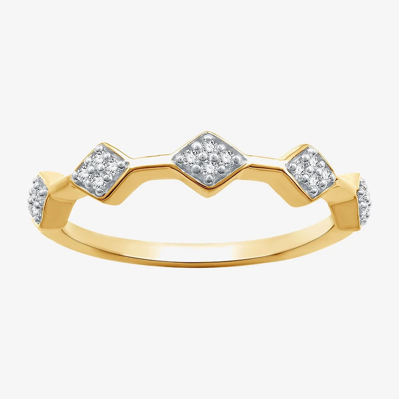 I Said Yes (H-I/I1) Womens 1/10 CT. T.W. Lab Grown White Diamond 14K Gold Over Silver Sterling Wedding Band