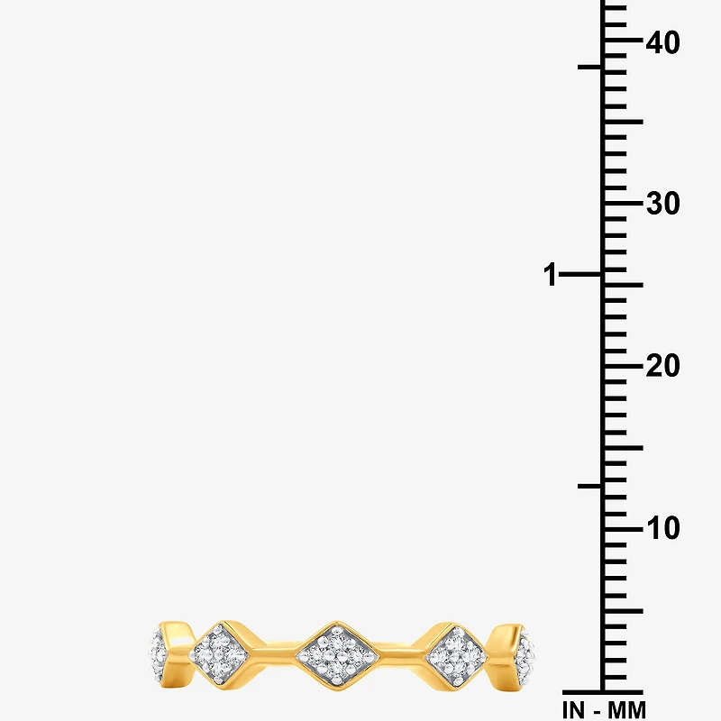 I Said Yes (H-I/I1) Womens 1/10 CT. T.W. Lab Grown White Diamond 14K Gold Over Silver Sterling Wedding Band