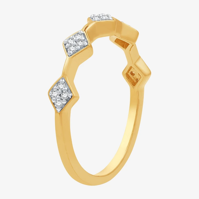 I Said Yes (H-I/I1) Womens 1/10 CT. T.W. Lab Grown White Diamond 14K Gold Over Silver Sterling Wedding Band