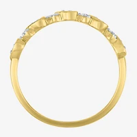 (G-H / Si2-I1) Womens 4MM 1/10 CT. T.W. Lab Grown White Diamond 10K Gold Heart Wedding Band