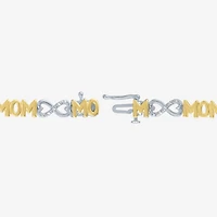 "Mom" Womens 1/10 CT. T.W. Natural White Diamond Sterling Silver Infinity 7.5 Inch Tennis Bracelet