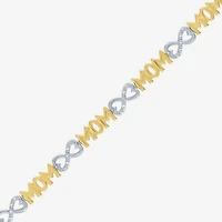 "Mom" Womens 1/10 CT. T.W. Natural White Diamond Sterling Silver Infinity 7.5 Inch Tennis Bracelet