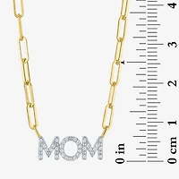 Diamond Addiction "Mom" (G-H / I1-12) Womens 1/10 CT. T.W. Lab Grown White Diamond 14K Gold Over Silver 18 Inch Pendant Necklace