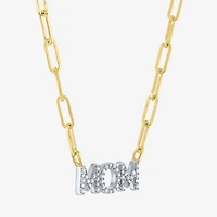 Diamond Addiction "Mom" (G-H / I1-12) Womens 1/10 CT. T.W. Lab Grown White Diamond 14K Gold Over Silver 18 Inch Pendant Necklace