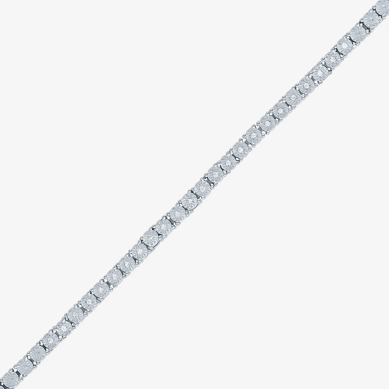 (G-H / I1- I2) Womens 1/10 CT. T.W. Lab Grown White Diamond Sterling Silver 7.25 Inch Tennis Bracelet