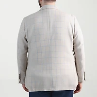 Haggar Mens Big and Tall Windowpane Classic Fit Sport Coat