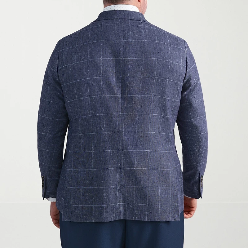 Haggar Mens Big and Tall Windowpane Classic Fit Sport Coat