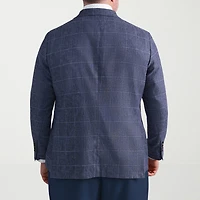 Haggar Mens Big and Tall Windowpane Classic Fit Sport Coat