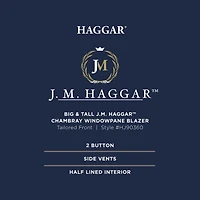Haggar Mens Big and Tall Windowpane Classic Fit Sport Coat