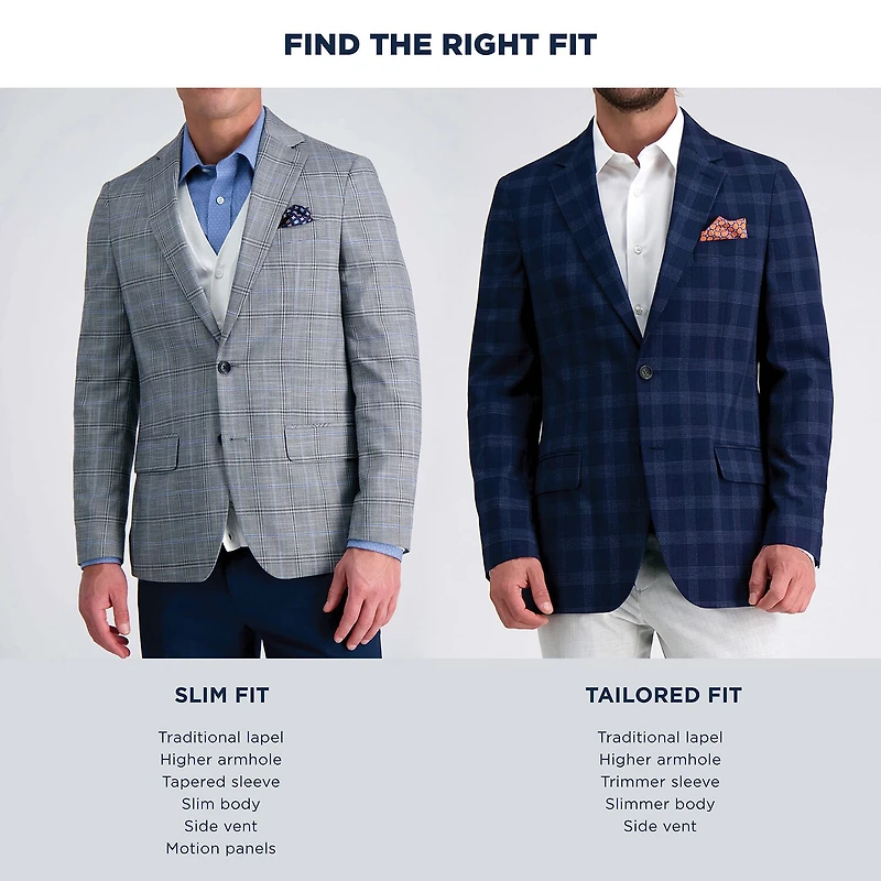 Haggar JMH Mens Big and Tall Geometric Stretch Fabric Classic Fit Sport Coat