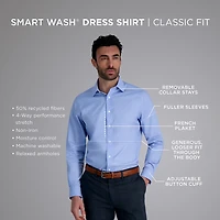 Haggar Smart Wash Big and Tall Mens Classic Fit Easy Care Long Sleeve Dress Shirt