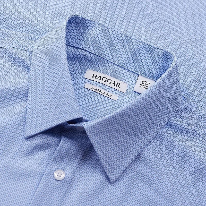 Haggar Smart Wash Big and Tall Mens Classic Fit Easy Care Long Sleeve Dress Shirt