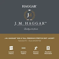 Haggar JMH Mens Regular Fit Diamond Big and Tall Suit Jacket
