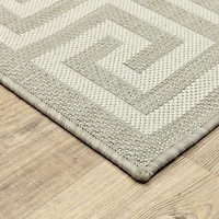 Covington Home Pamplona Greek Key Border 22" X 87" Indoor Outdoor Rectangular Runner