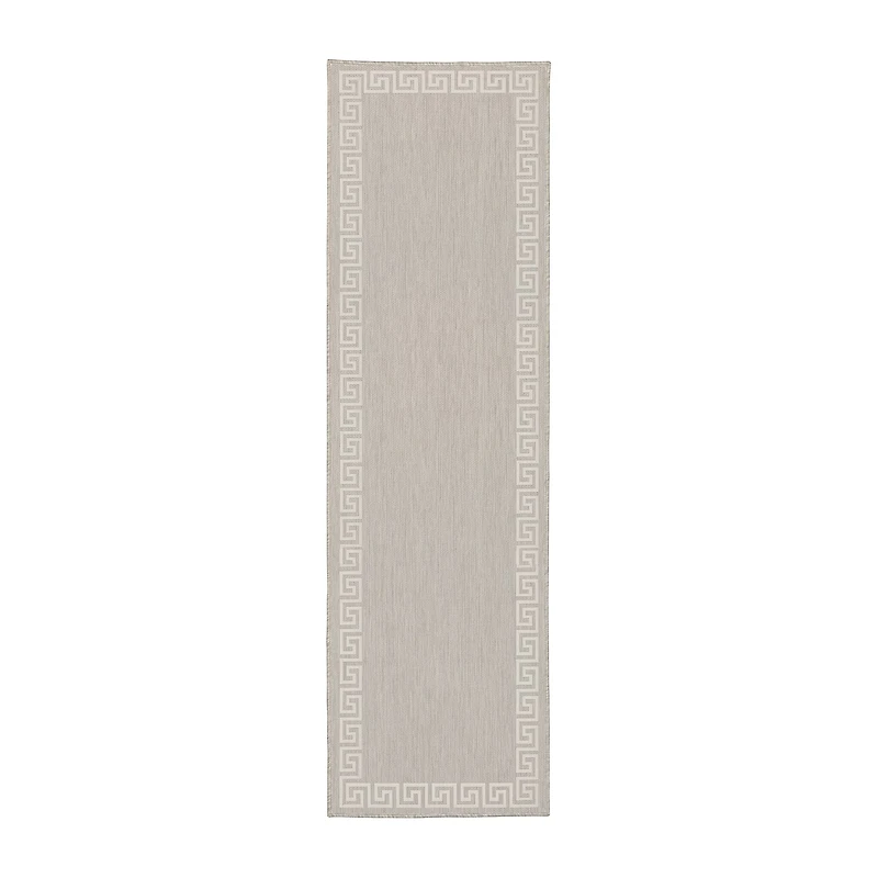 Covington Home Pamplona Greek Key Border 22" X 87" Indoor Outdoor Rectangular Runner