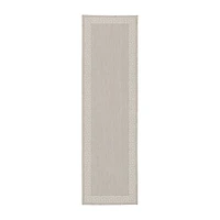 Covington Home Pamplona Greek Key Border 22" X 87" Indoor Outdoor Rectangular Runner