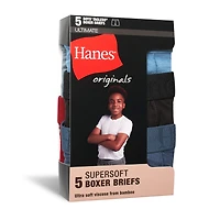 Hanes Originals Super Soft Little & Big Kid Boys 5 Pack Boxer Briefs Buo2bc