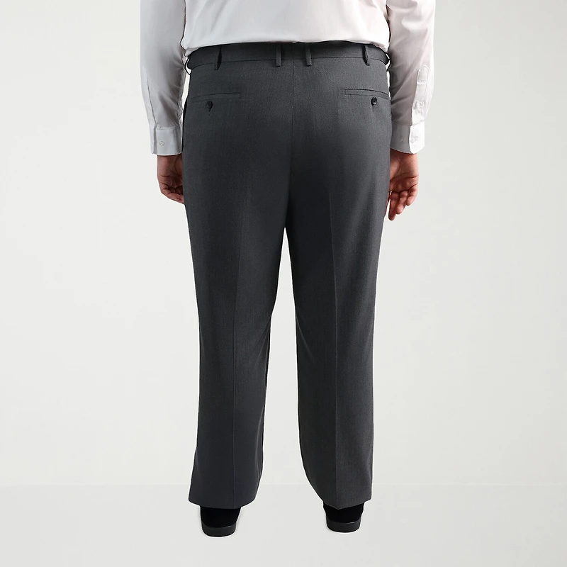 Haggar JMH Mens Big and Tall Regular Fit Diamond Flat Front Suit Pant