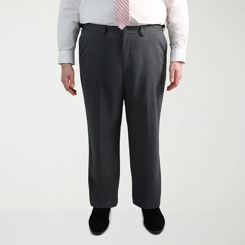 Haggar JMH Mens Big and Tall Regular Fit Diamond Flat Front Suit Pant