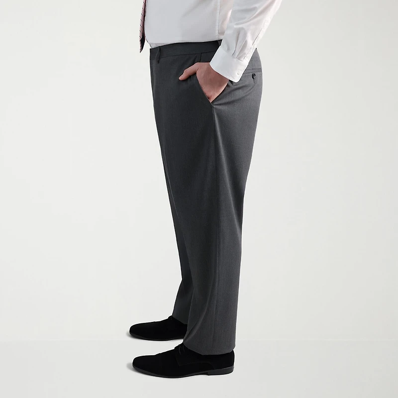 Haggar JMH Mens Big and Tall Regular Fit Diamond Flat Front Suit Pant