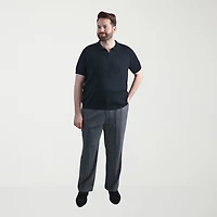 Haggar Johnny Collar Big and Tall Mens Short Sleeve Polo Sweater