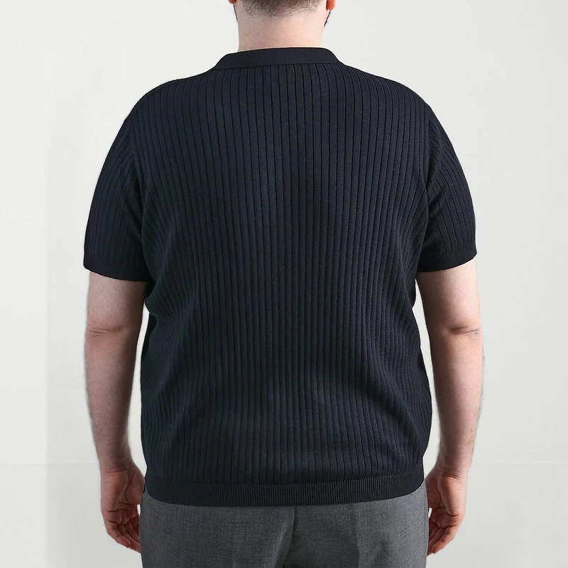 Haggar Johnny Collar Big and Tall Mens Short Sleeve Polo Sweater