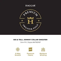 Haggar Johnny Collar Big and Tall Mens Short Sleeve Polo Sweater