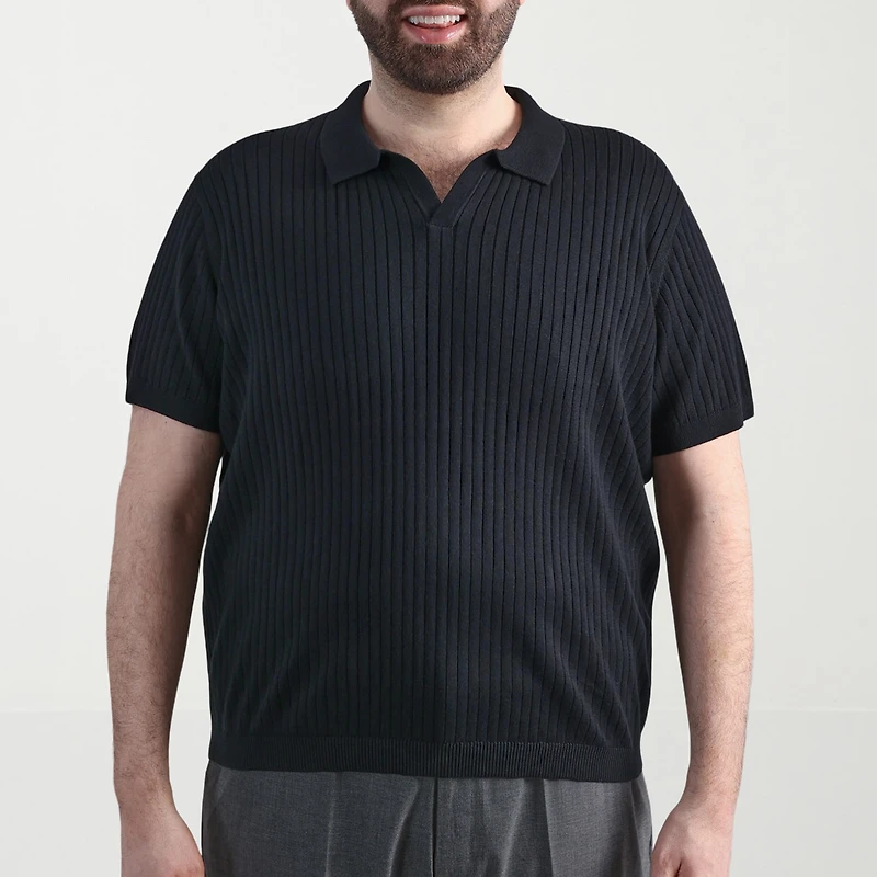 Haggar Johnny Collar Big and Tall Mens Short Sleeve Polo Sweater