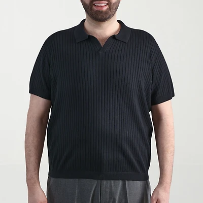 Haggar Johnny Collar Big and Tall Mens Short Sleeve Polo Sweater