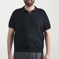 Haggar Johnny Collar Big and Tall Mens Short Sleeve Polo Sweater