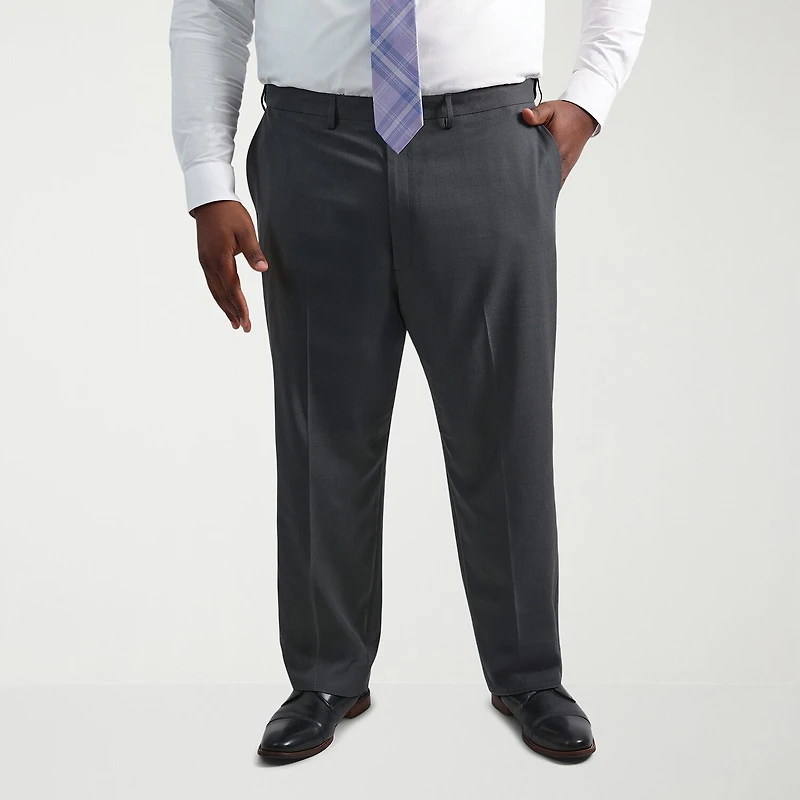 Haggar JMH Mens Classic Fit Big and Tall Dress Flat Front Pant